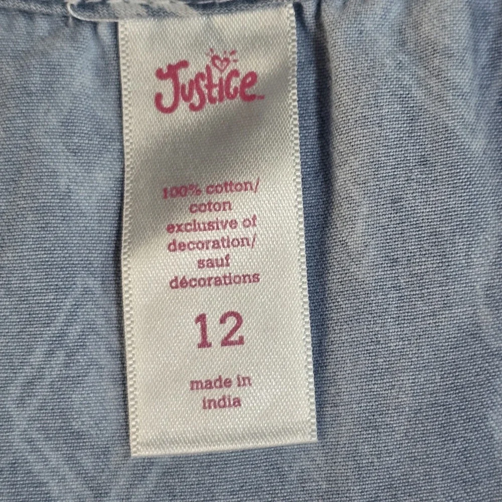 Justice Sleeveless Dress Kids‎ 12 Blue Geometric Boho Floral Embroidered Core